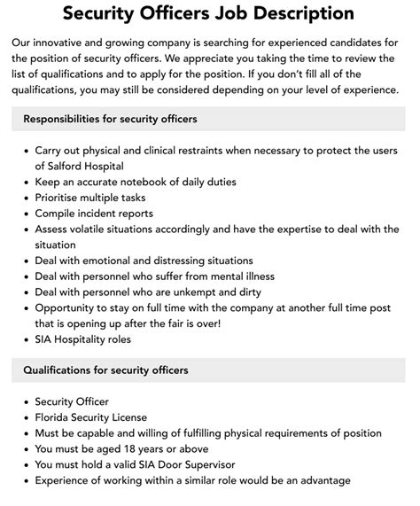 security officer job description resume|security duties and responsibilities.